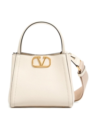 Valentino Garavani small Alltime leather tote bag - Neutrals