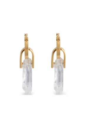 La DoubleJ rock-crystal hoop earrings - Gold