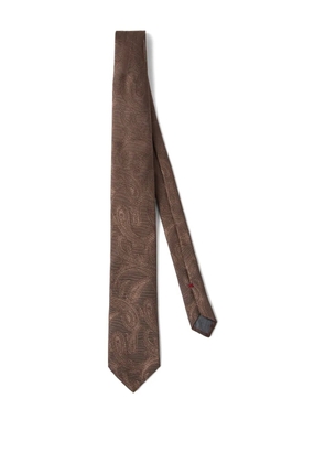 Brunello Cucinelli paisley-jacquard tie - Brown