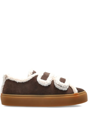 Inuikii shearling-trimmed suede sneakers - Brown
