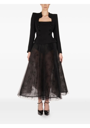 ARAFTU button embellished skirted all in one - Black