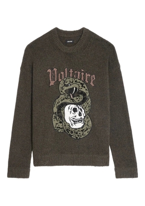 Zadig&Voltaire Marko snake-motif sweater - Green