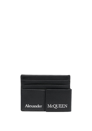 Alexander McQueen logo-print layered cardholder - Black