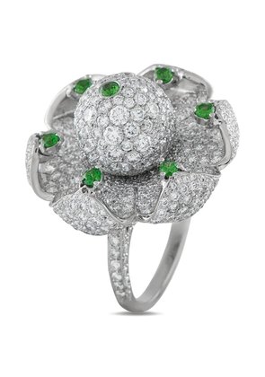 Jacob & Co. embellished diamond and tsavorite ring - Silver