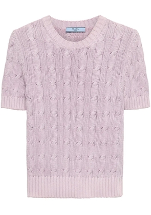 Prada crew-neck cotton jumper - Purple