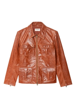 Zadig&Voltaire flap-pocket leather jacket - Brown