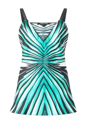 Roberto Cavalli silk printed top - Blue