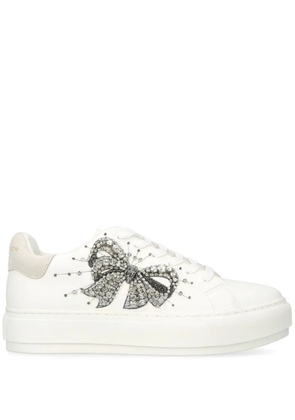 Kurt Geiger London Laney Bow crystal-embellished sneakers - White