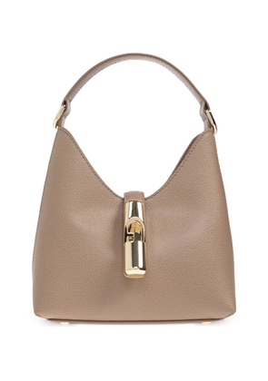 Furla mini Iride lock leather tote bag - Neutrals