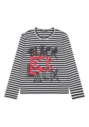 Black Comme Des Garçons striped long-sleeved T-Shirt - White