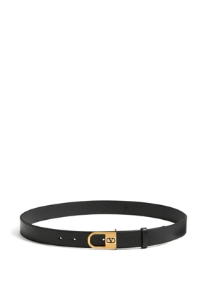 Valentino Garavani V-logo calfskin belt - Black