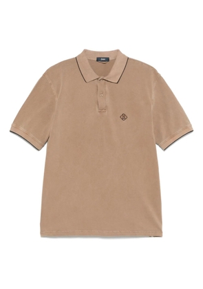 Herno logo-embroidered polo shirt - Brown