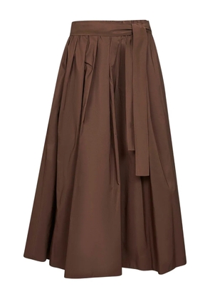 Weekend Max Mara pleated tie-waist mid skirt - Brown