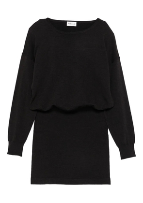 P.A.R.O.S.H. boat-neck mini dress - Brown