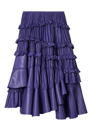 Tory Burch Liquid jersey ruffle pleated midi skirt - Blue