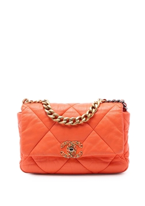 CHANEL Pre-Owned 2019 Medium Lambskin 19 Flap satchel - Orange