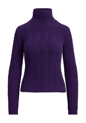 Ralph Lauren Collection pointelle funnel-neck sweater - Purple