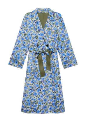 MALIPARMI floral-print double-breasted coat - Blue