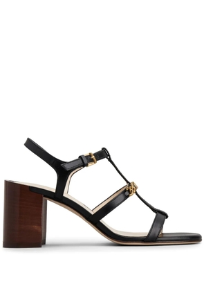 Tod's logo-plaque leather sandals - Black