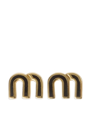 Miu Miu enameled earrings - Gold