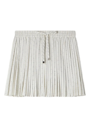 SANDRO striped rhinestone A-line mini skirt - Neutrals