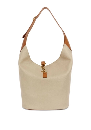 Saint Laurent logo-plaque shoulder bag - Neutrals