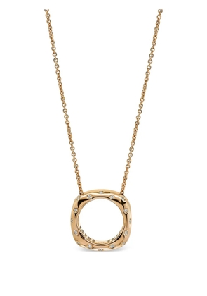 FULLORD 18K yellow gold scattered diamond Scarf Ring Ghost necklace