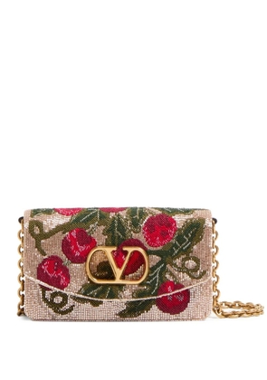 Valentino Garavani Vain Cherryfic embroidered clutch bag - Neutrals