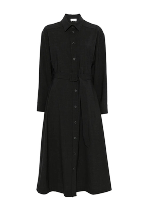 P.A.R.O.S.H. button-fastening belted midi dress - Brown