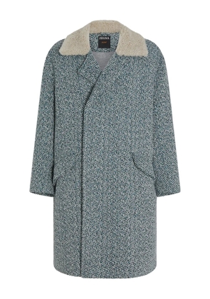 Zegna herringbone coat - Blue