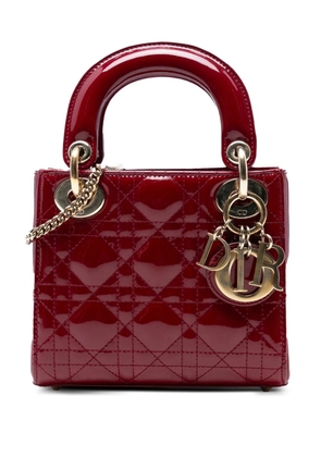 Christian Dior Pre-Owned 2017 Mini Patent Cannage Lady Dior satchel - Red