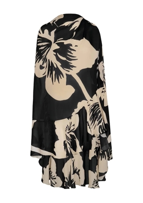 Johanna Ortiz The Old Garden floral-print ruffled cape - Black