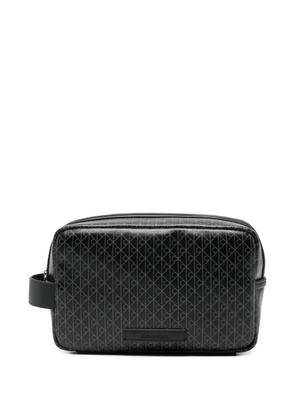 Calvin Klein logo-pattern wash bag - Black