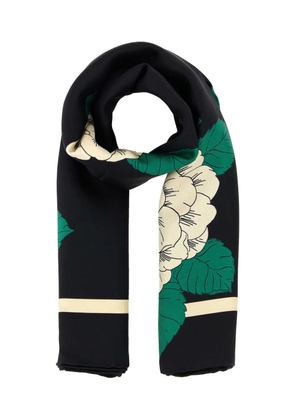 Valentino Garavani floral-printed scarf - Black