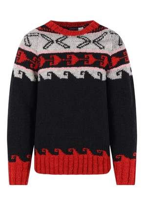 Chamula geometric-pattern sweater - Black