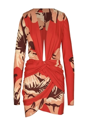 Johanna Ortiz Gangaway floral-print twisted mini dress - Red