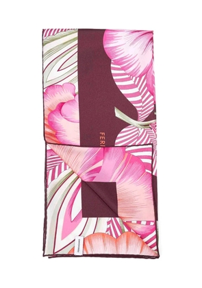 Ferragamo jacquard blossom print scarf - Pink
