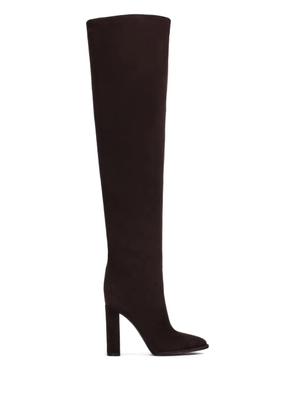 Le Silla 110mm Elsa block-heel suede boots - Brown