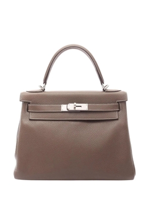 Hermès Pre-Owned 2018 Taurillon Clemence Kelly II Retourne 28 handbag - Grey