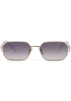 Prada Eyewear triangle-logo rectangle-frame sunglasses - Gold