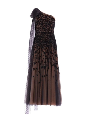 Needle & Thread Sylvia Rose one-shoulder midi dress - Neutrals