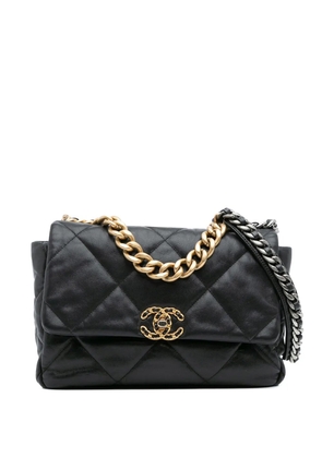 CHANEL Pre-Owned 2020 Large Lambskin 19 Flap satchel - Black