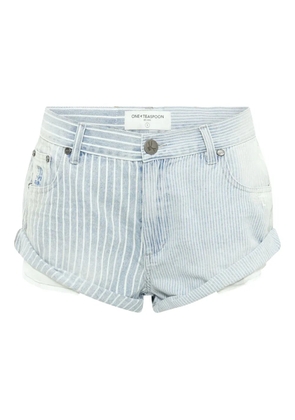 One Teaspoon Bandits striped denim shorts - Blue