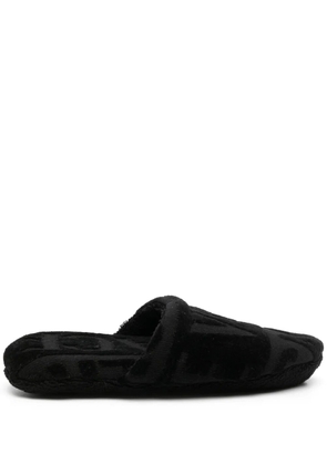 Versace logo towelling-finish slippers - Black