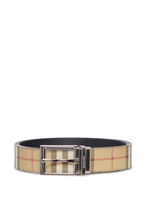 Burberry check silver buckle belt - Neutrals