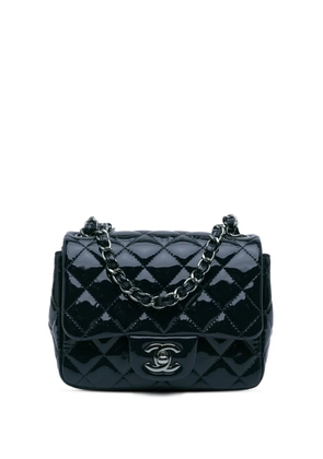 CHANEL Pre-Owned 2014 Mini Square Classic Patent Single Flap crossbody bag - Blue
