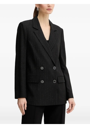 GUESS USA double-breasted pinstriped blazer - Black