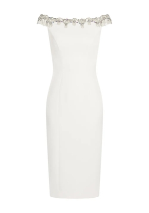 Jenny Packham Valorie off-shoulder midi dress - White