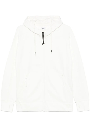 C.P. Company Goggles-detail zip-up hoodie - White