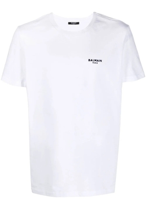 Balmain logo-embroidered cotton T-shirt - White